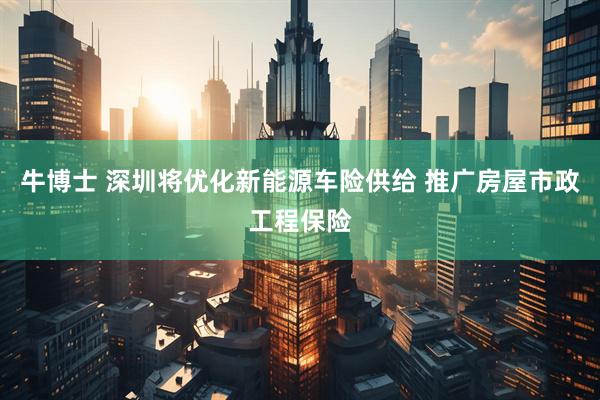 牛博士 深圳将优化新能源车险供给 推广房屋市政工程保险